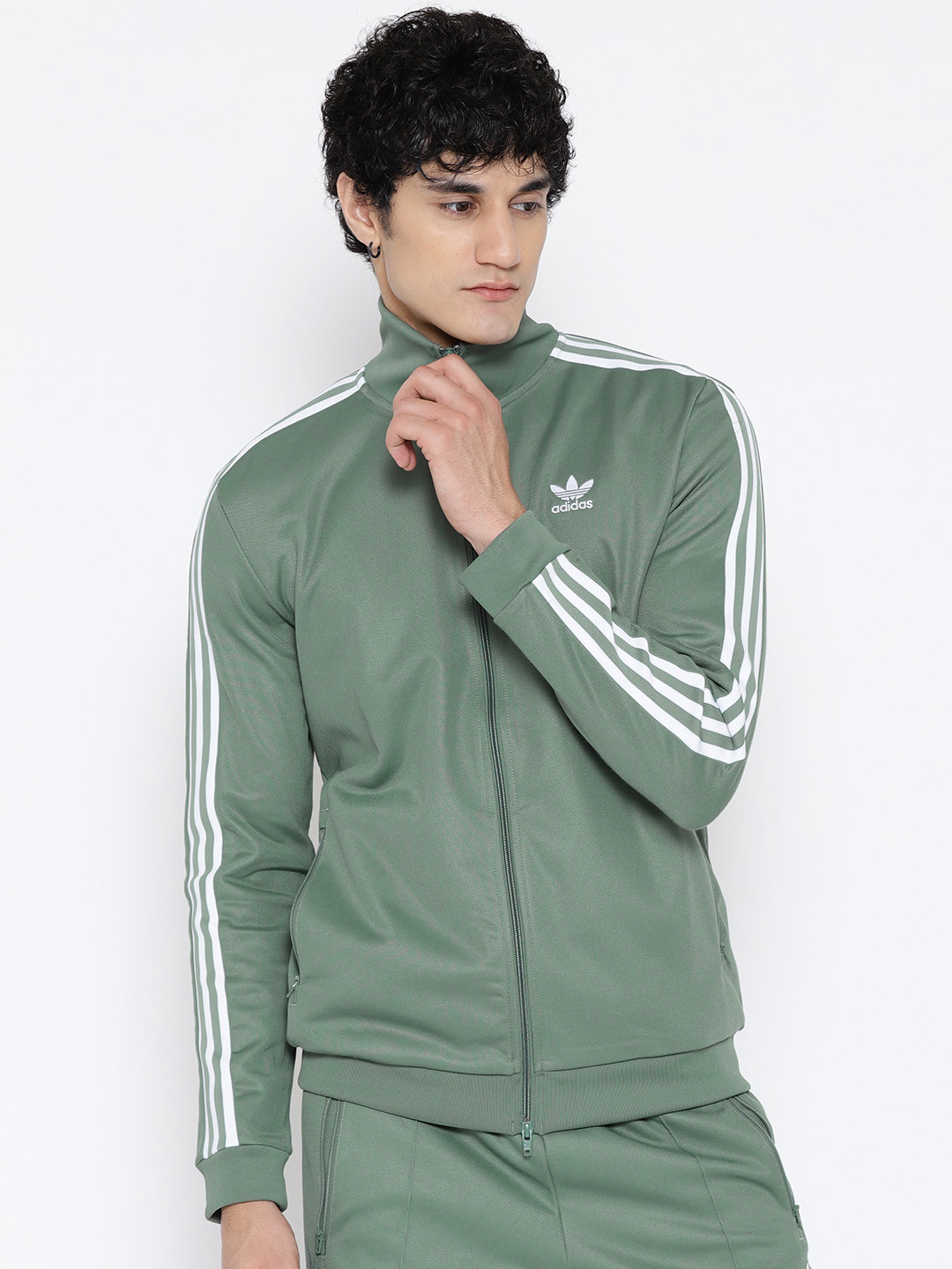 Buy ADIDAS Originals Olive Green Beckenbauer TT Jacket - Jackets for Men 7010858 | Myntra