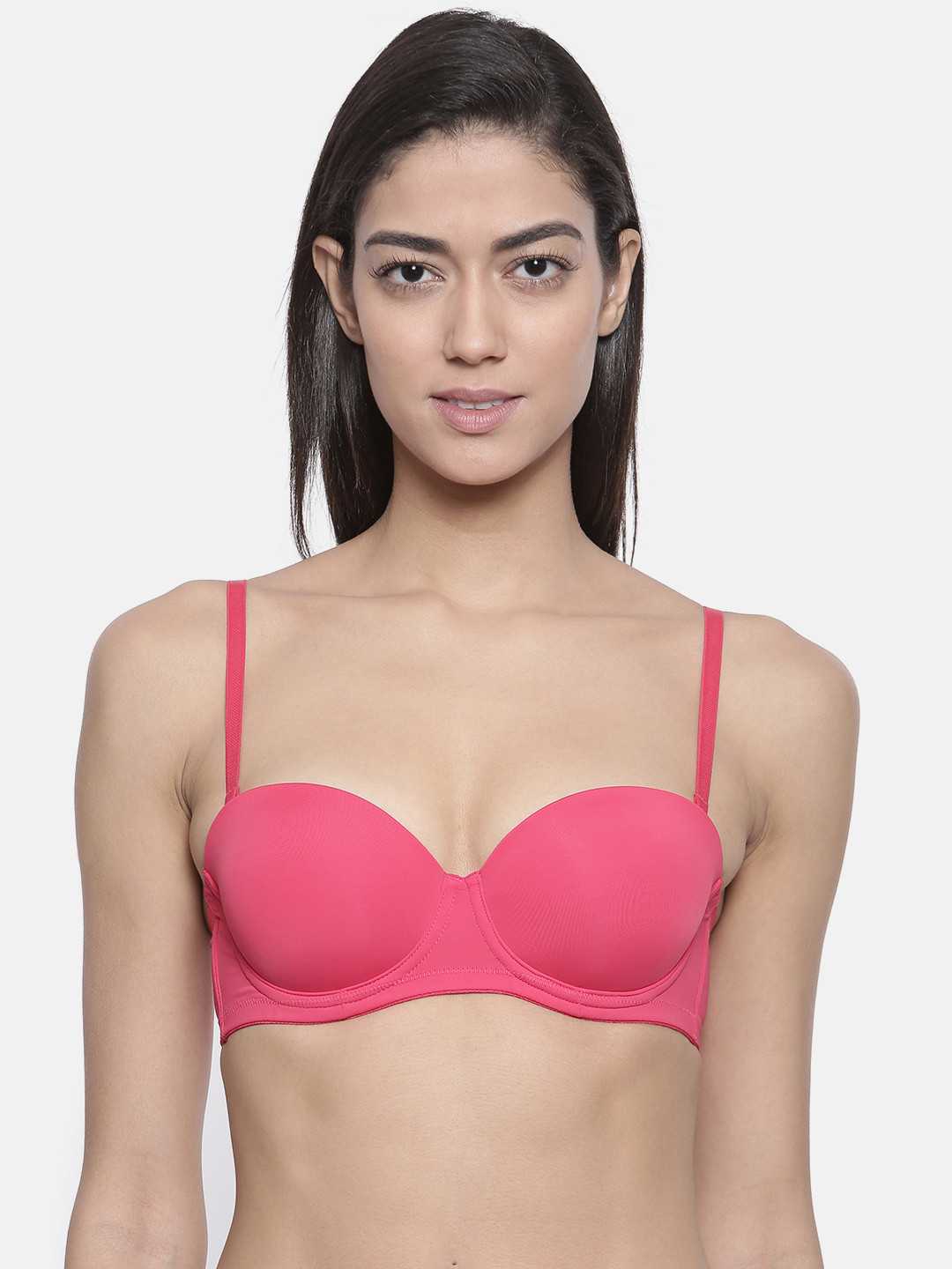 Buy Bitz Pink Solid Underwired Lightly Padded Bra EFX001
