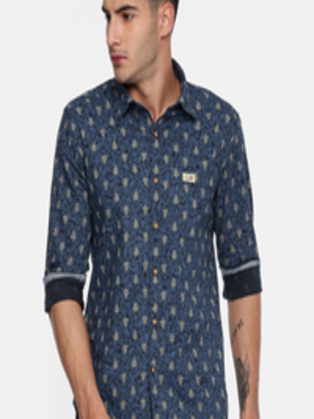 Buy U.S. Polo Assn. Denim Co. Men Navy Regular Fit Printed Casual Shirt ...