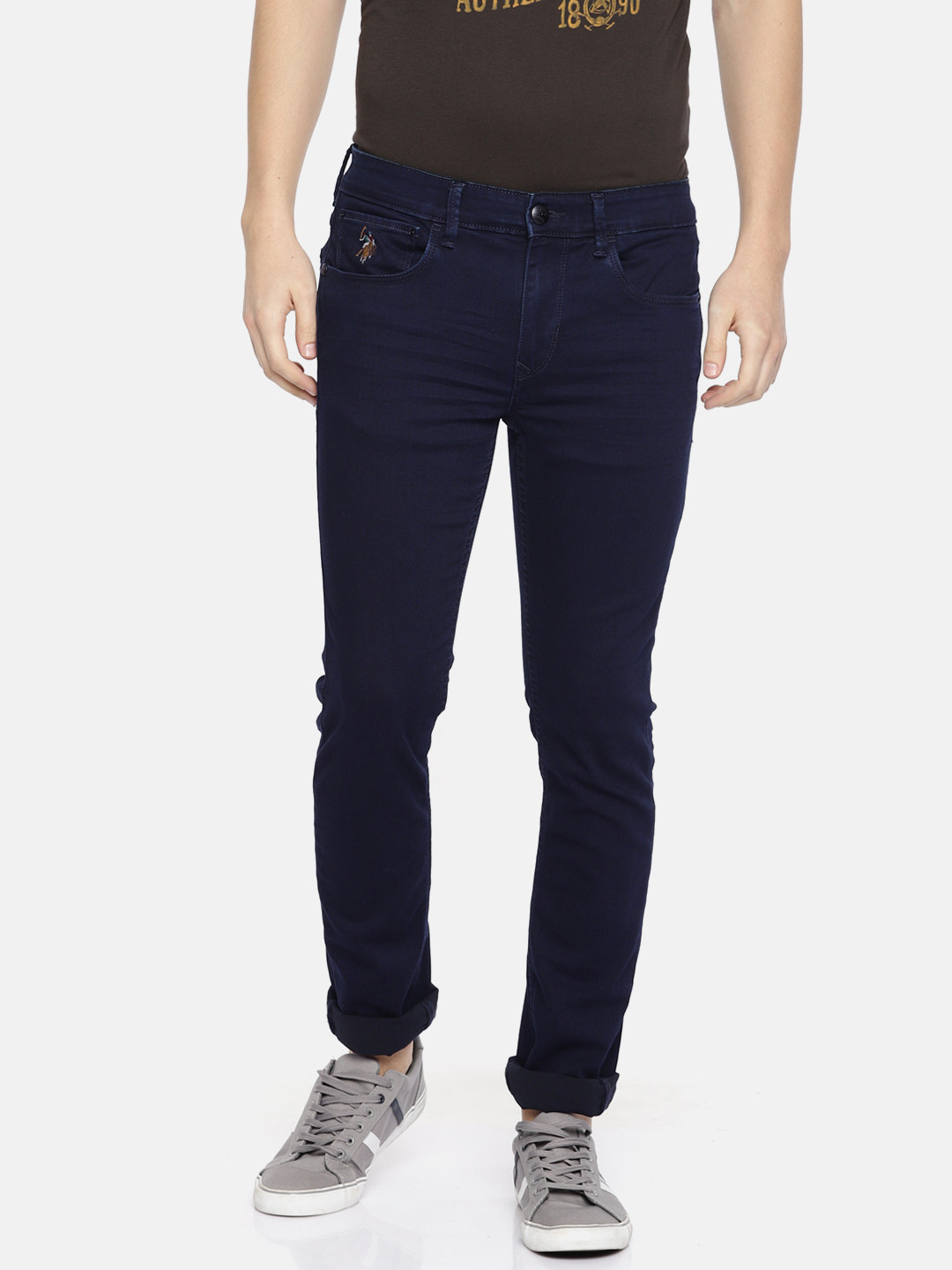 Buy U.S. Polo Assn. Denim Co. Men Blue Skinny Fit Mid Rise Clean Look ...