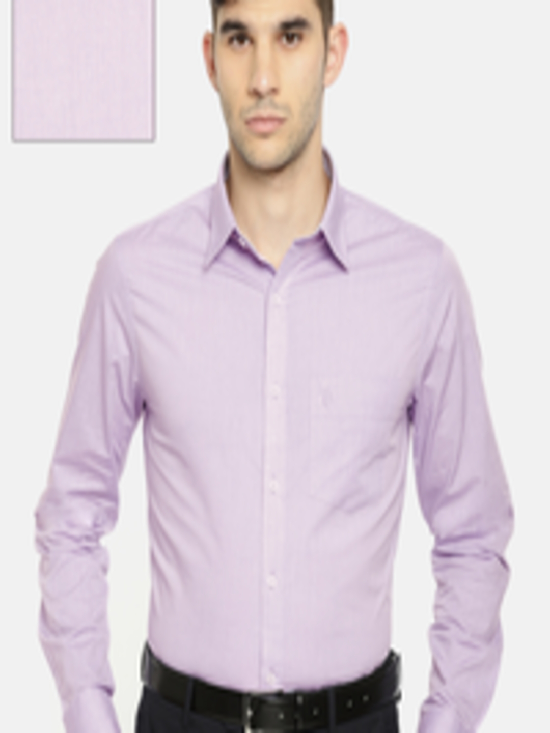 Buy U.S. Polo Assn. Men Purple Tailored Fit Solid Formal Shirt - Shirts ...