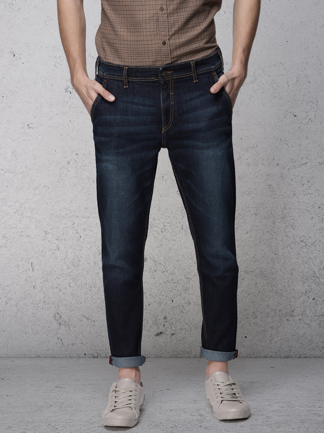 Buy Ecko Unltd Men Blue Slim Fit Mid Rise Clean Look ...