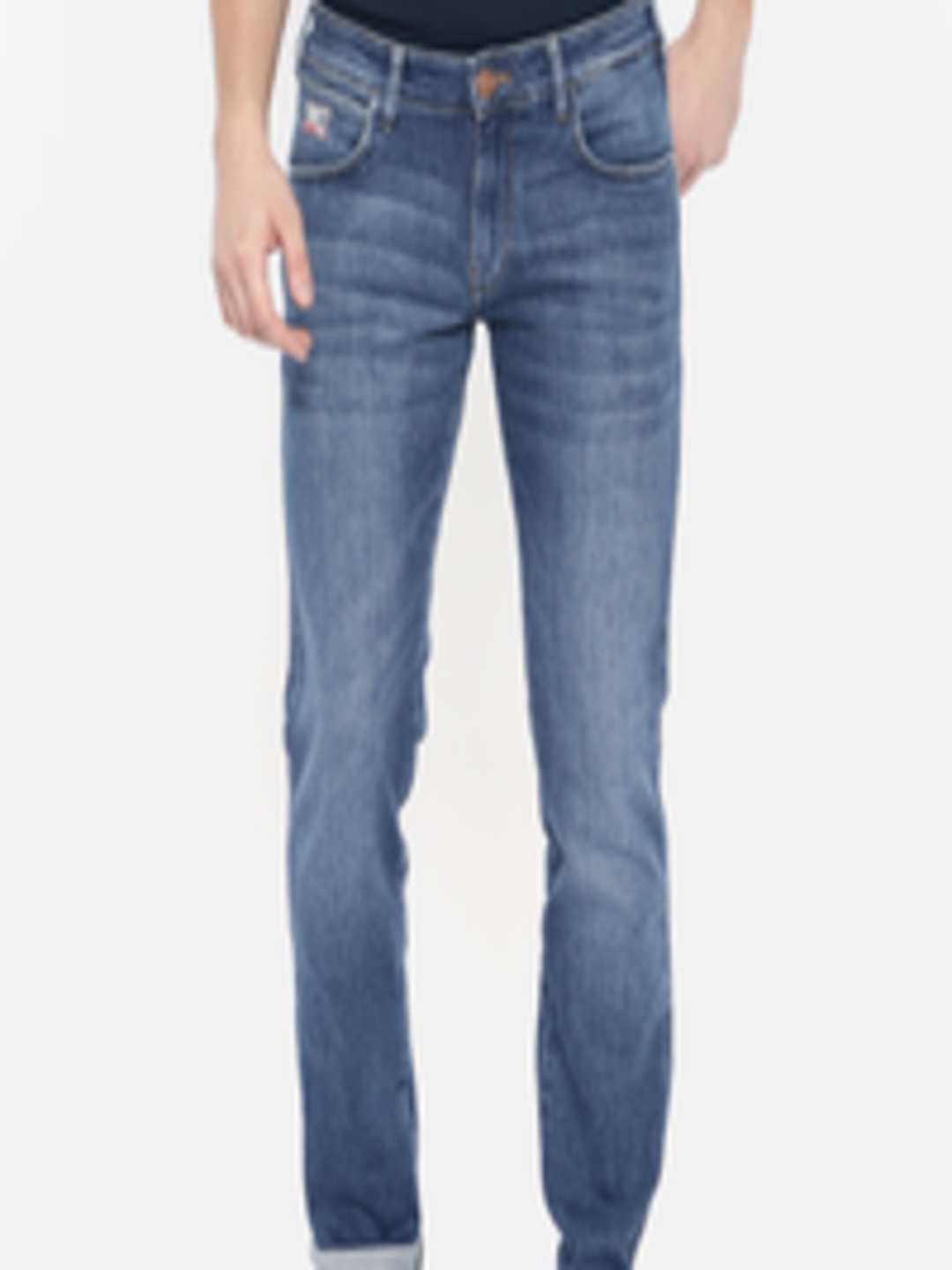 Buy Wrangler Men Blue Slim Fit Low Rise Clean Look Stretchable Jeans ...
