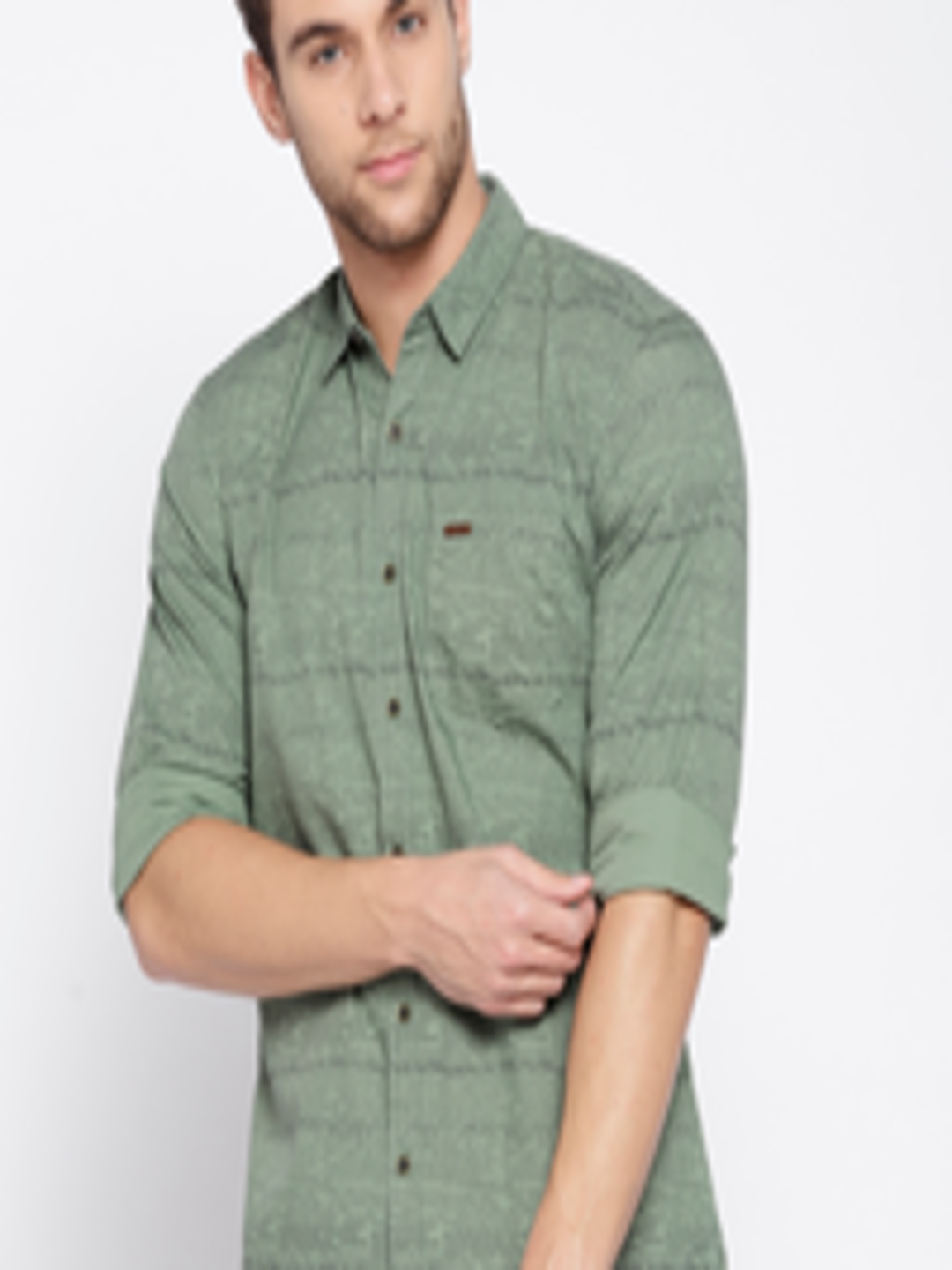 Buy Wrangler Men Green Regular Fit Printed Casual Shirt - Shirts for ...