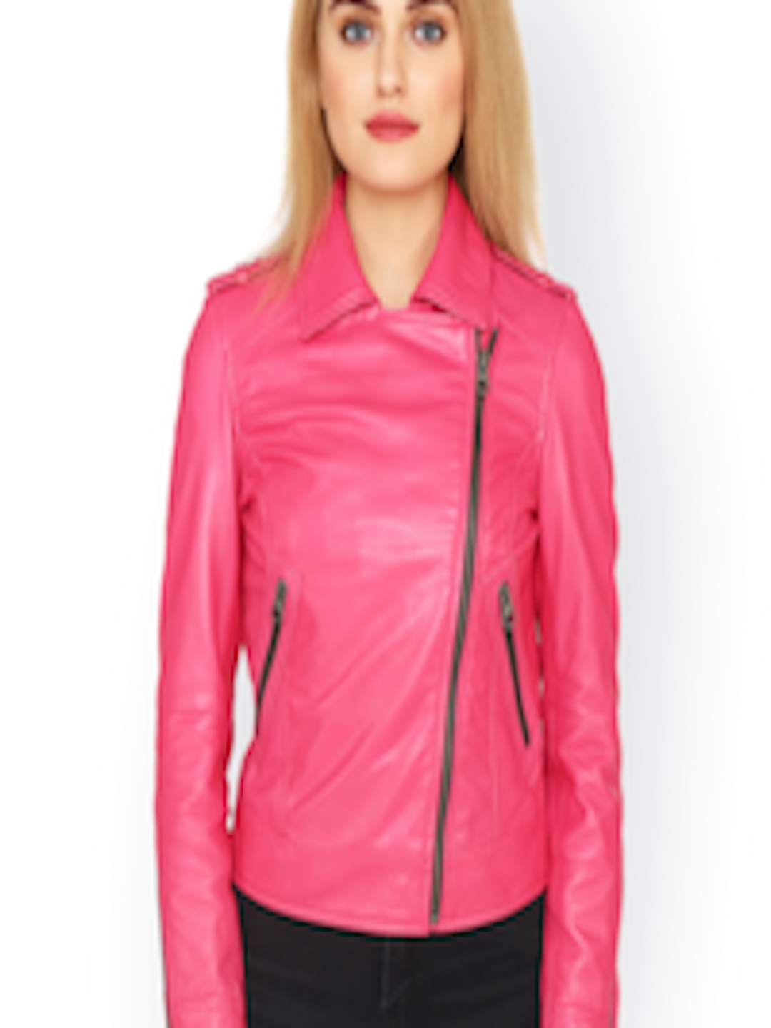 Buy Justanned Women Pink Leather Jacket - Jackets for Women 7029269 ...