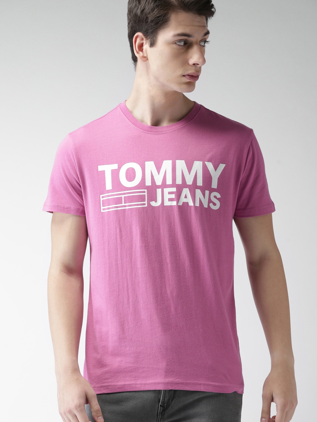 tommy hilfiger pink t shirt mens