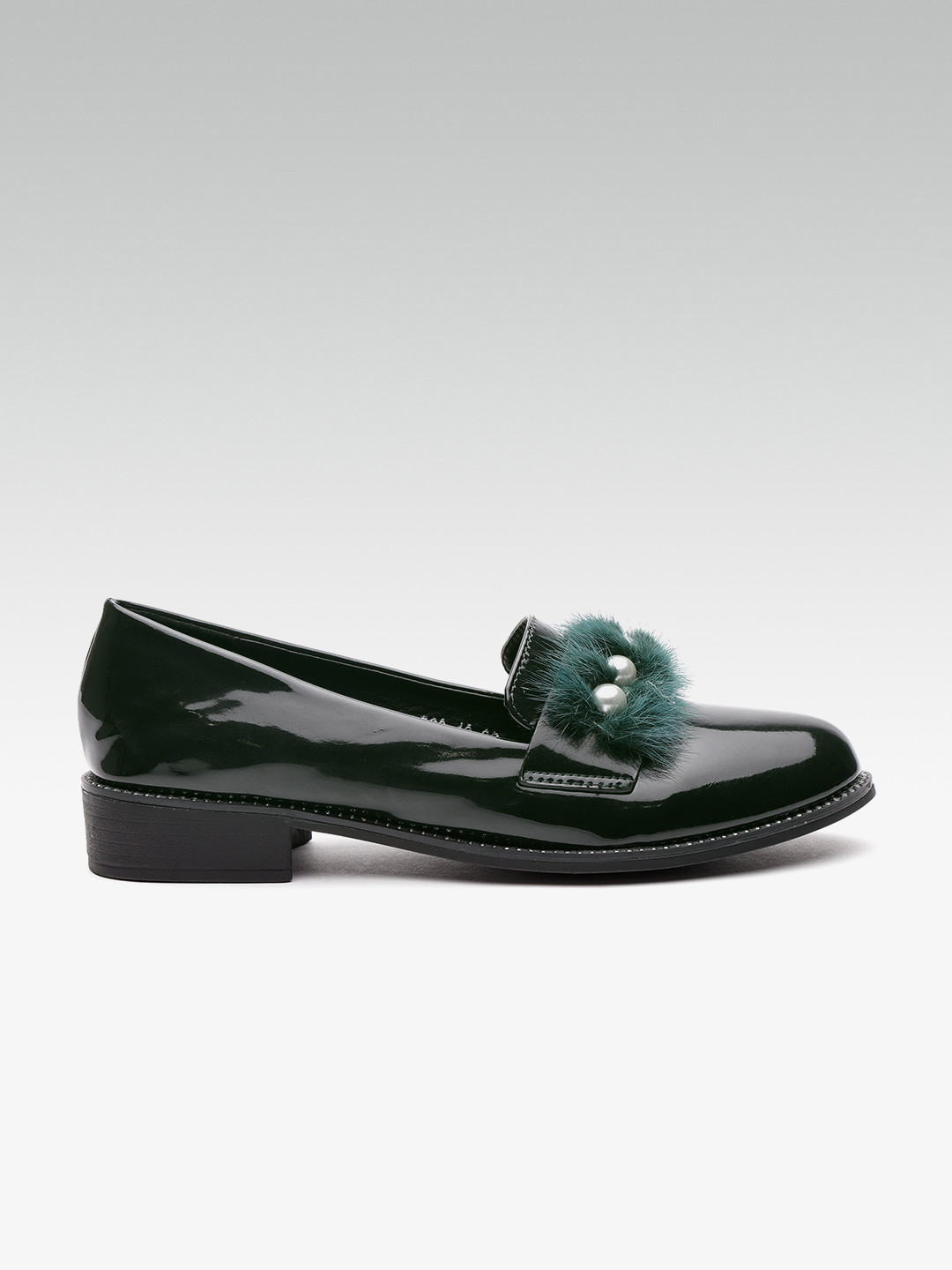 Buy ELLE Women Green Glossy Loafers Casual Shoes for Women 7029665