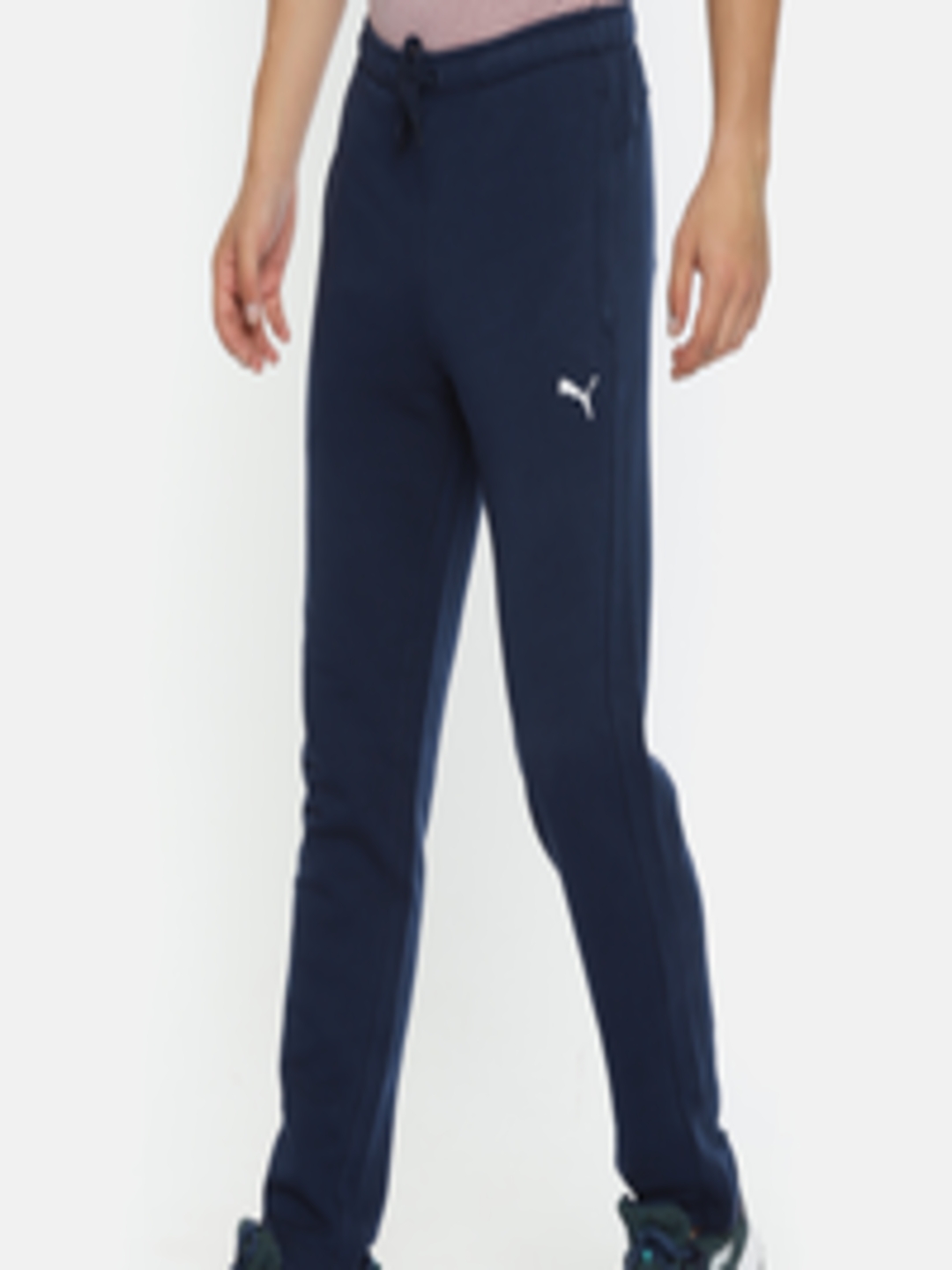 Buy Puma Men Navy India Zippered Terry Regular Fit Solid Track Pants ...