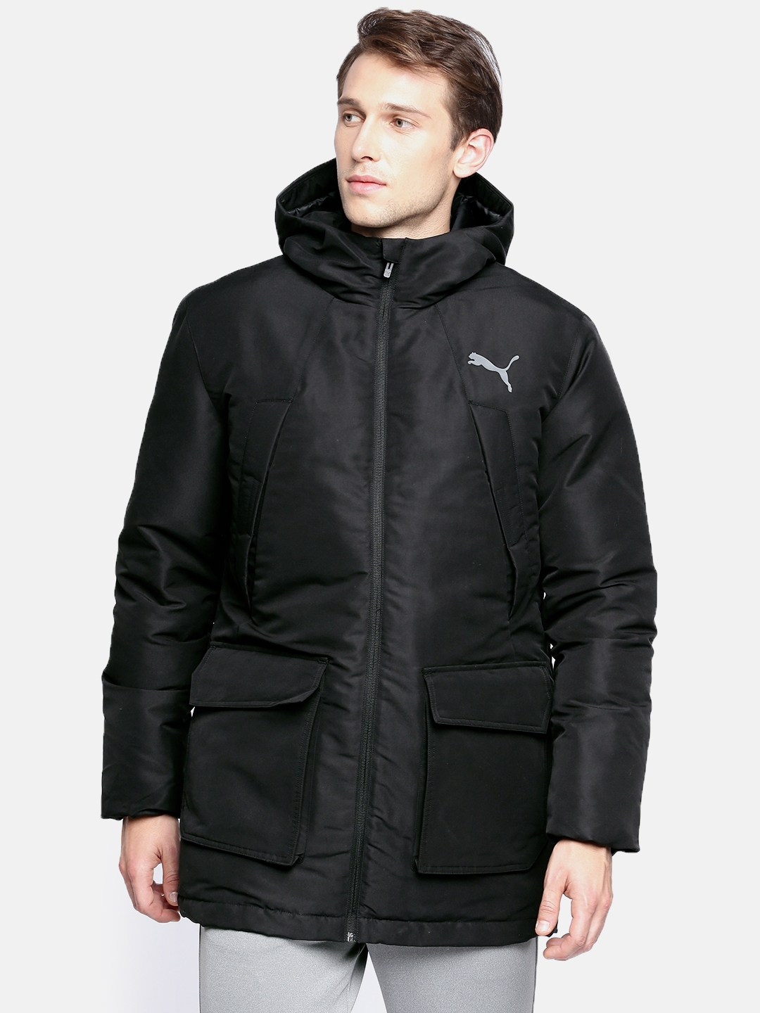 Buy Puma Men Black Solid WarmCELL SHIELD Padded Jacket - Jackets for ...