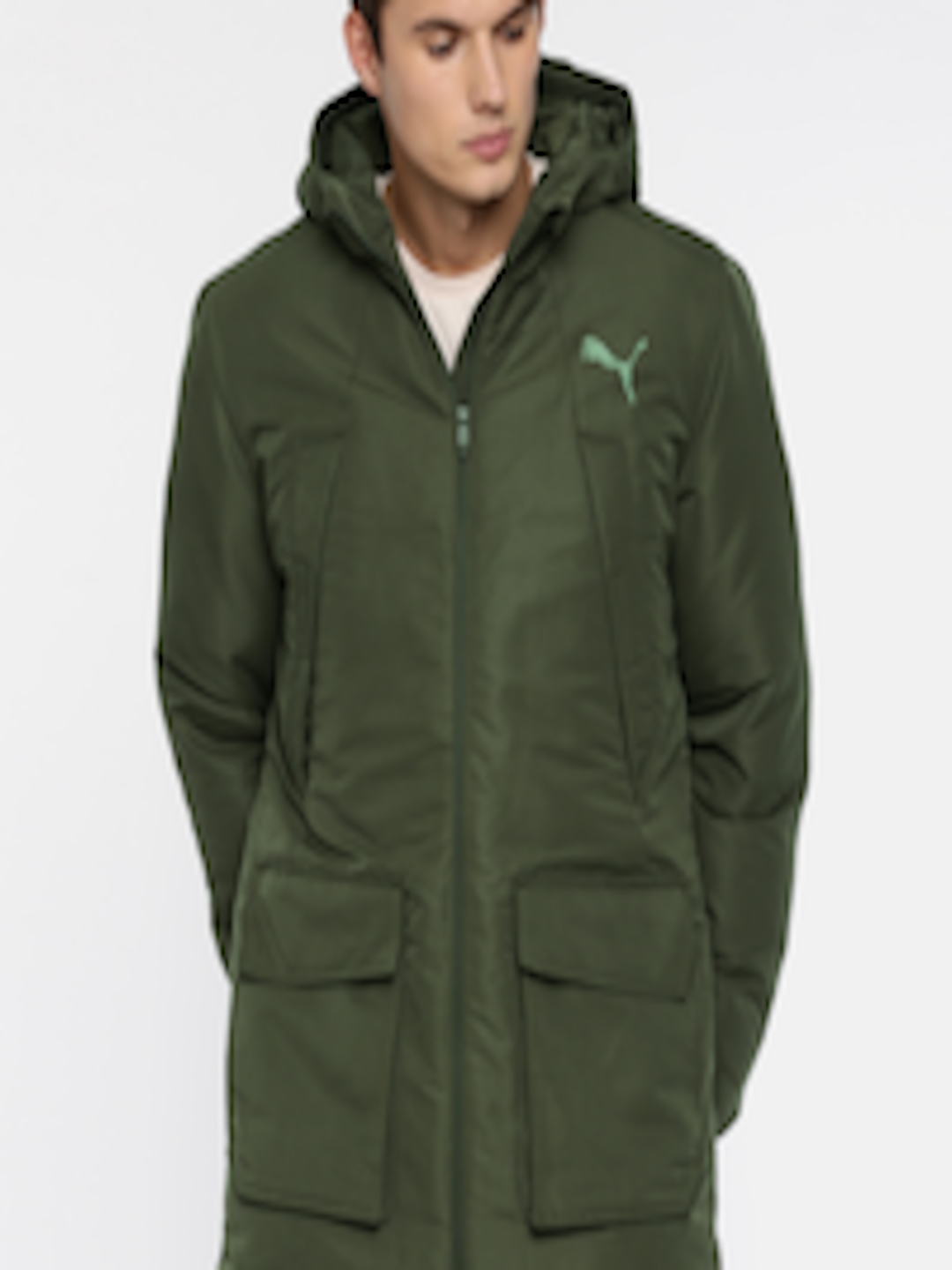 Buy Puma Men Olive Green WarmCELL SHIELD PAD HD Jacket - Jackets for ...