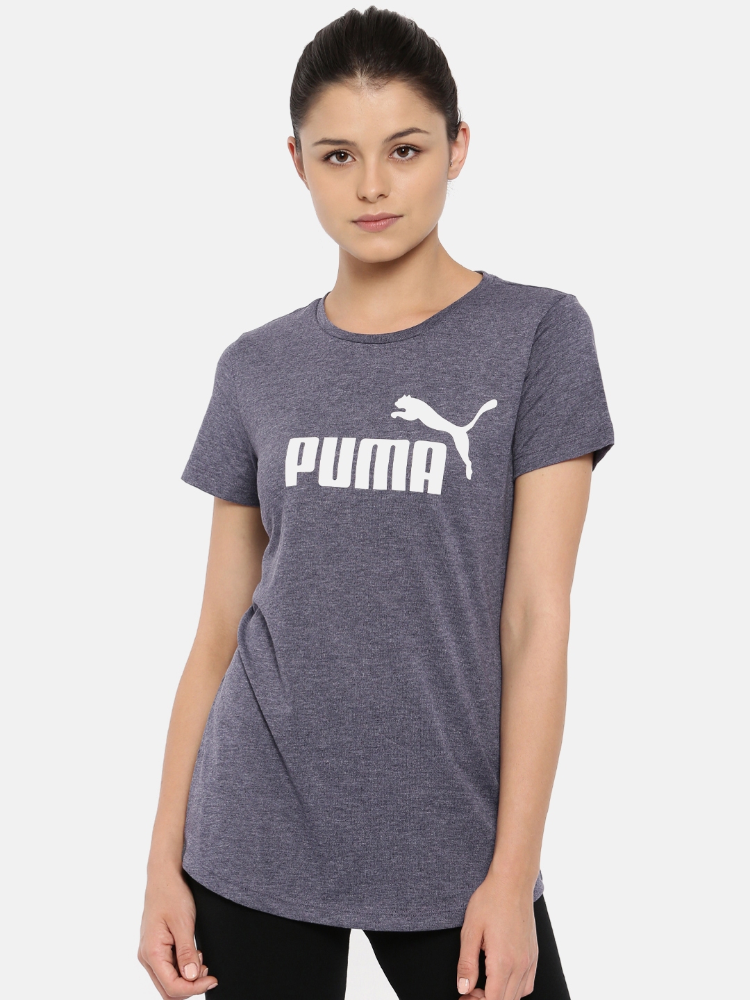 Buy Puma Women Blue Regular Fit ELEVATED ESS T Shirt - Tshirts for ...