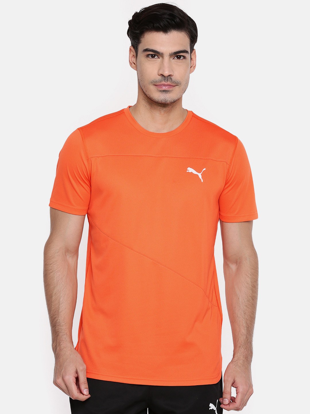 Buy Puma Men Orange Run S/S DRY CELL Round Neck T Shirt Tshirts for