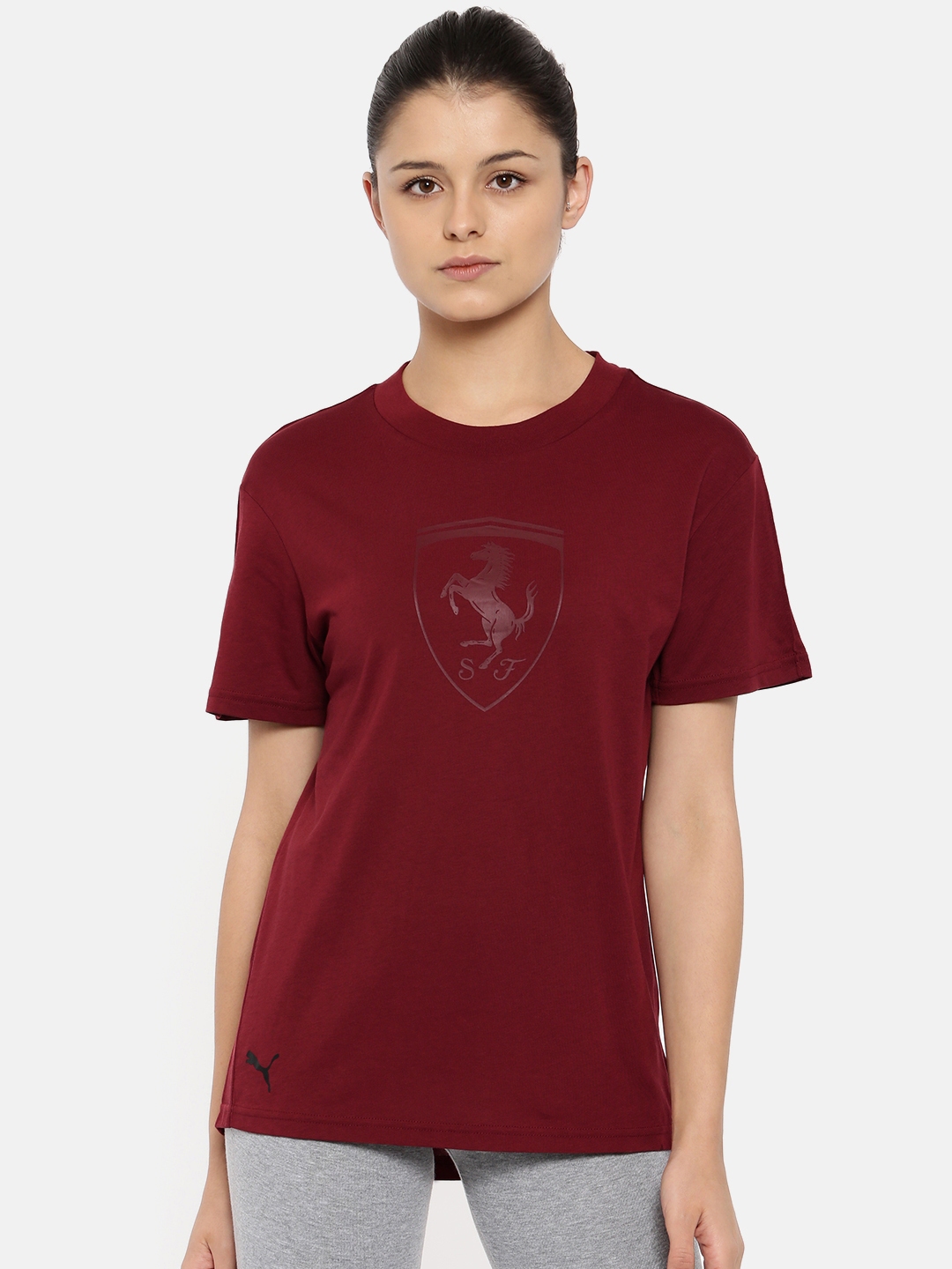 puma maroon t shirt