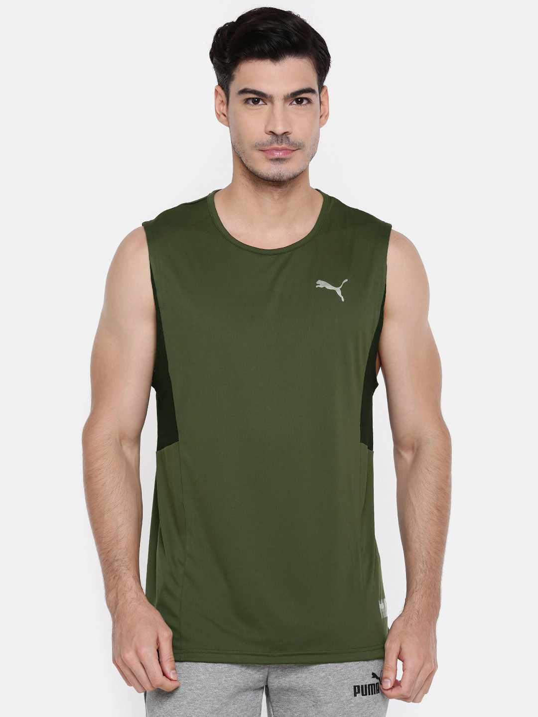 puma olive green t shirt