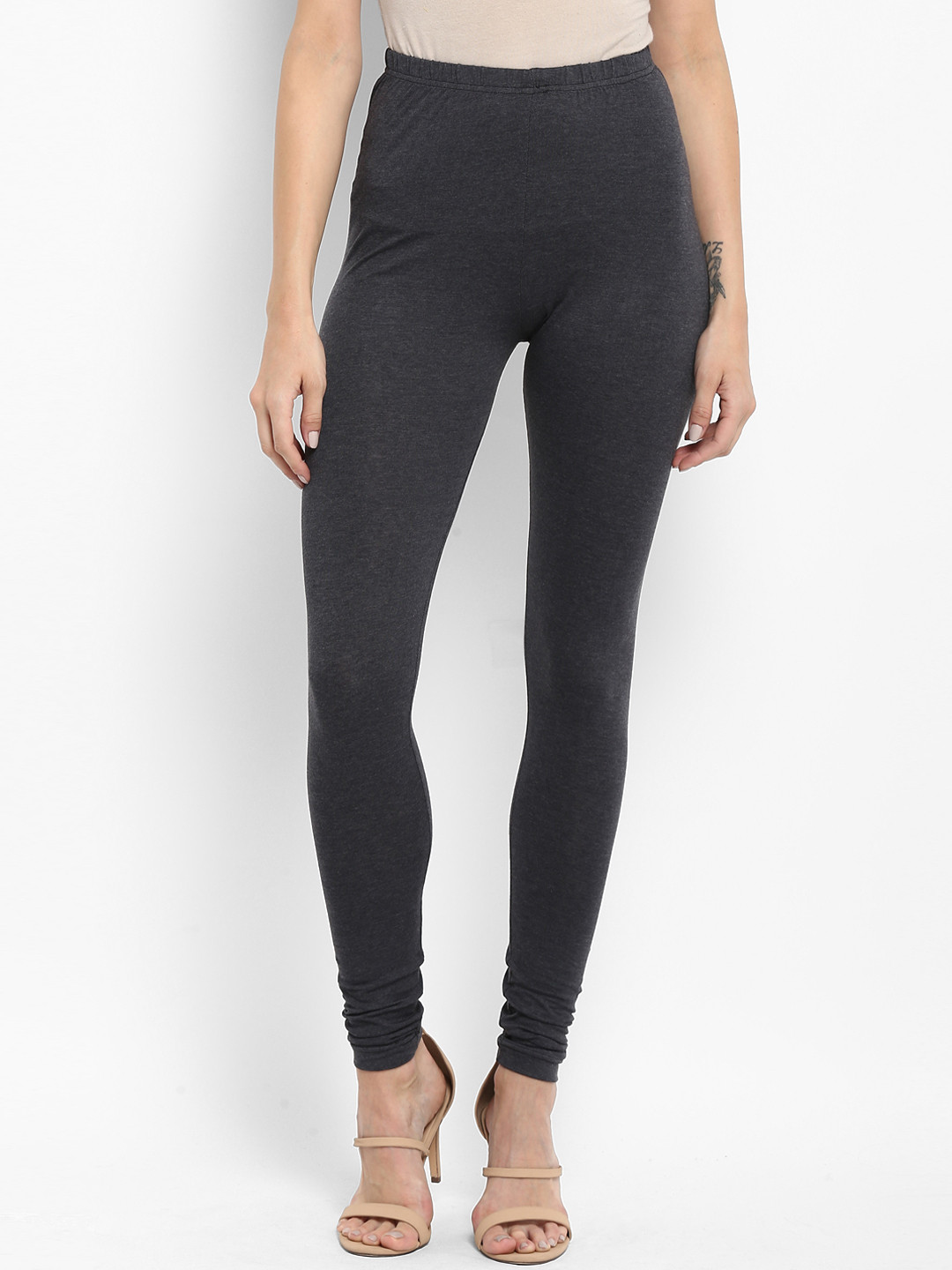 Buy Spoorthi Women Charcoal Grey Solid Leggings Leggings for Women