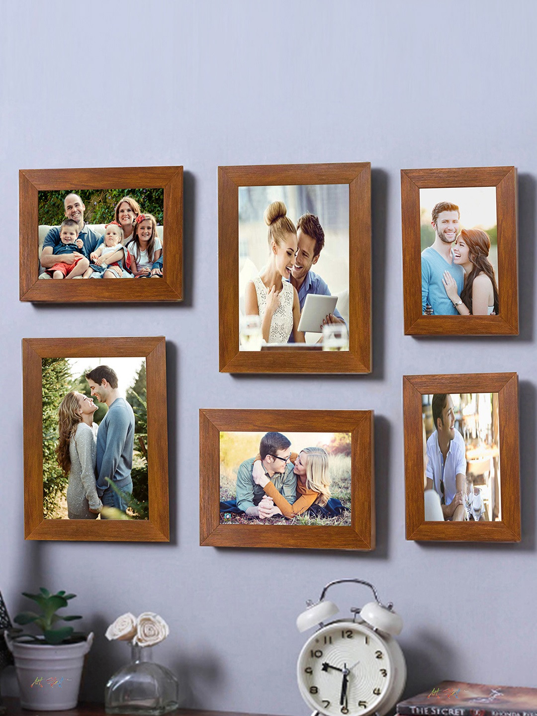 Buy Art Street Brown Solid Set Of 6 Wall Photo Frames Photo Frames