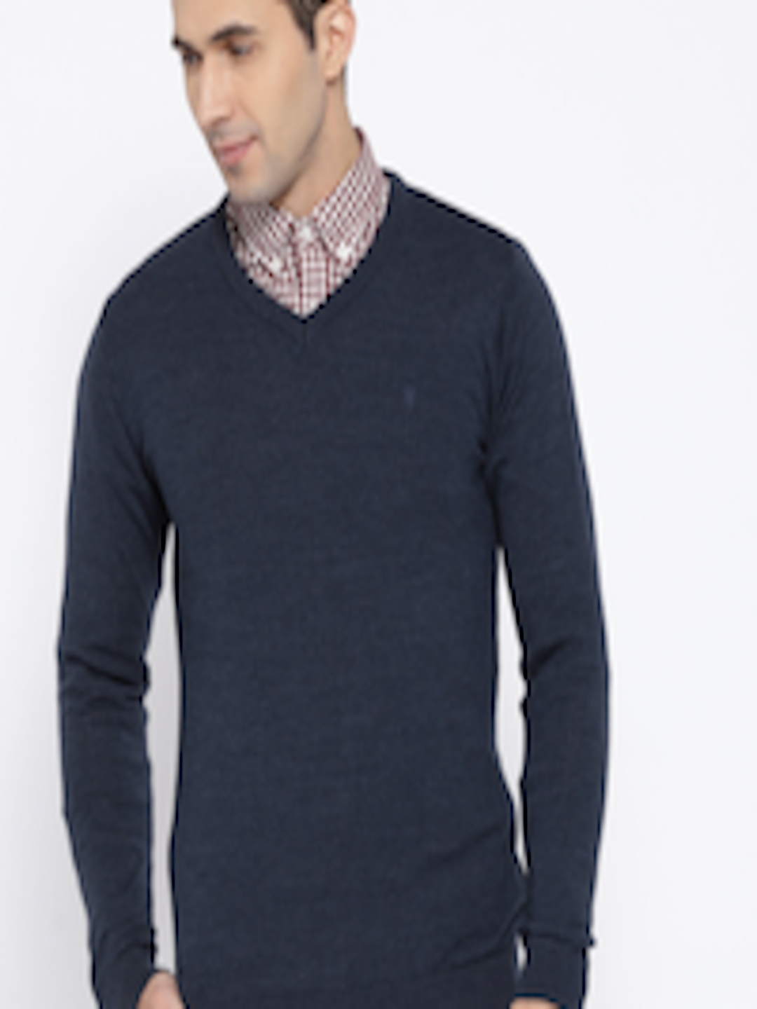 Buy Van Heusen Men Navy Solid Sweater - Sweaters for Men 7046019 | Myntra