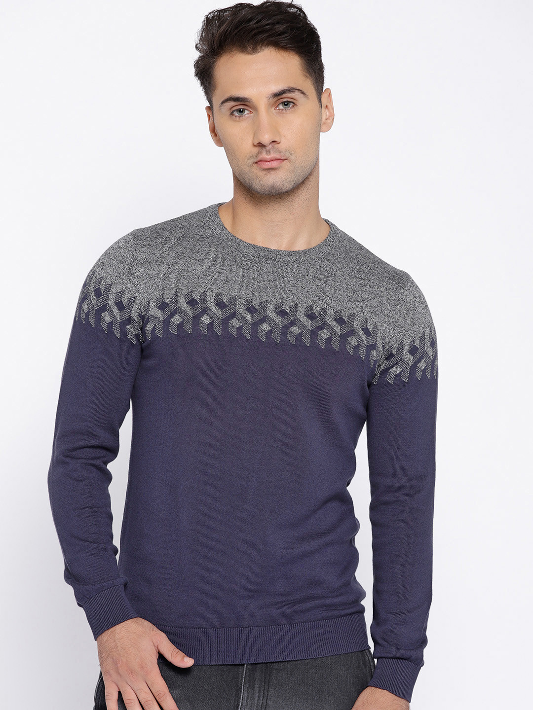 Buy Van Heusen Sport Men Purple Self Design Pullover - Sweaters for Men 7046106 | Myntra
