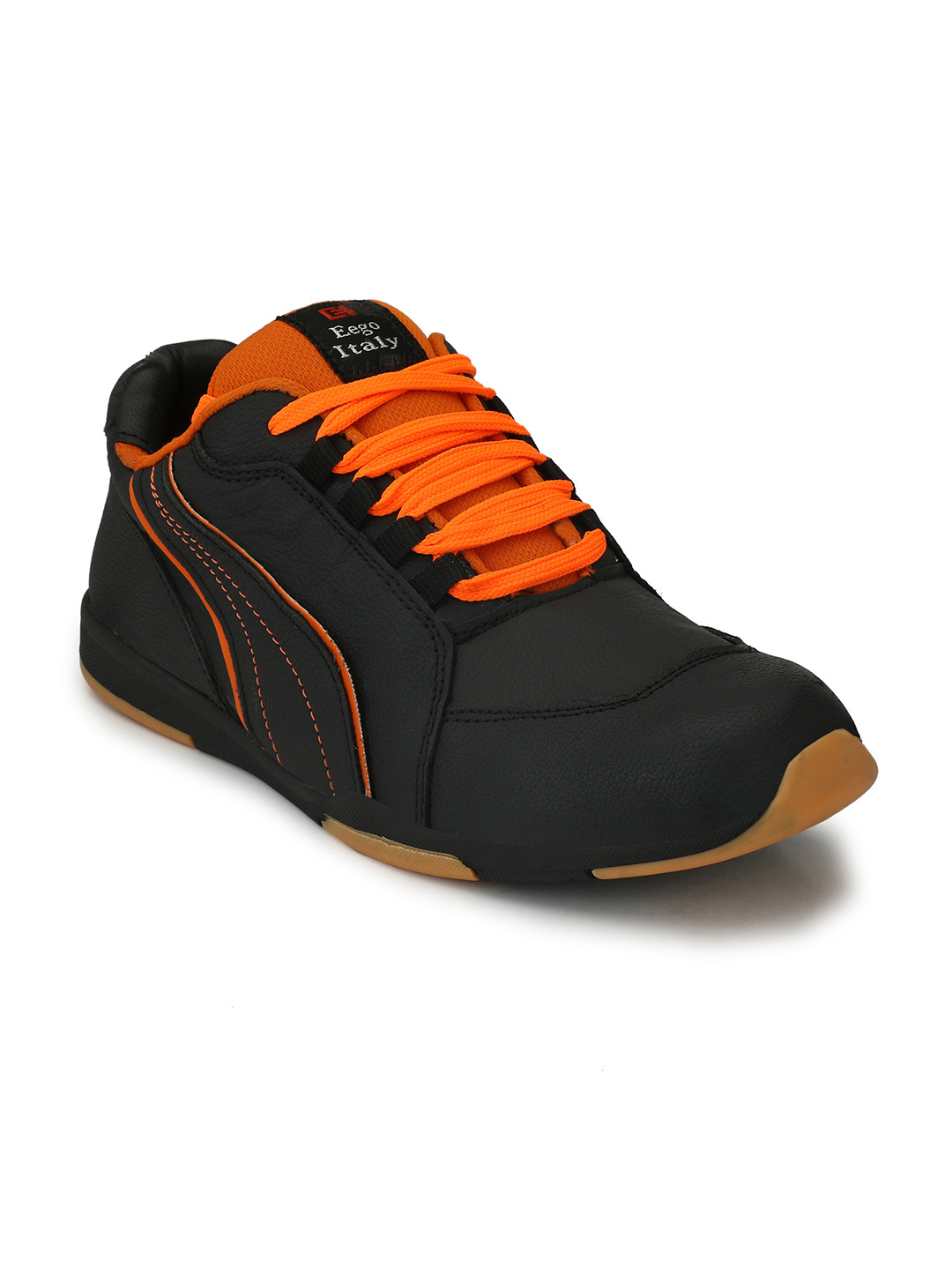 Buy Eego Italy Men Orange Leather Mid Top Trekking Shoes