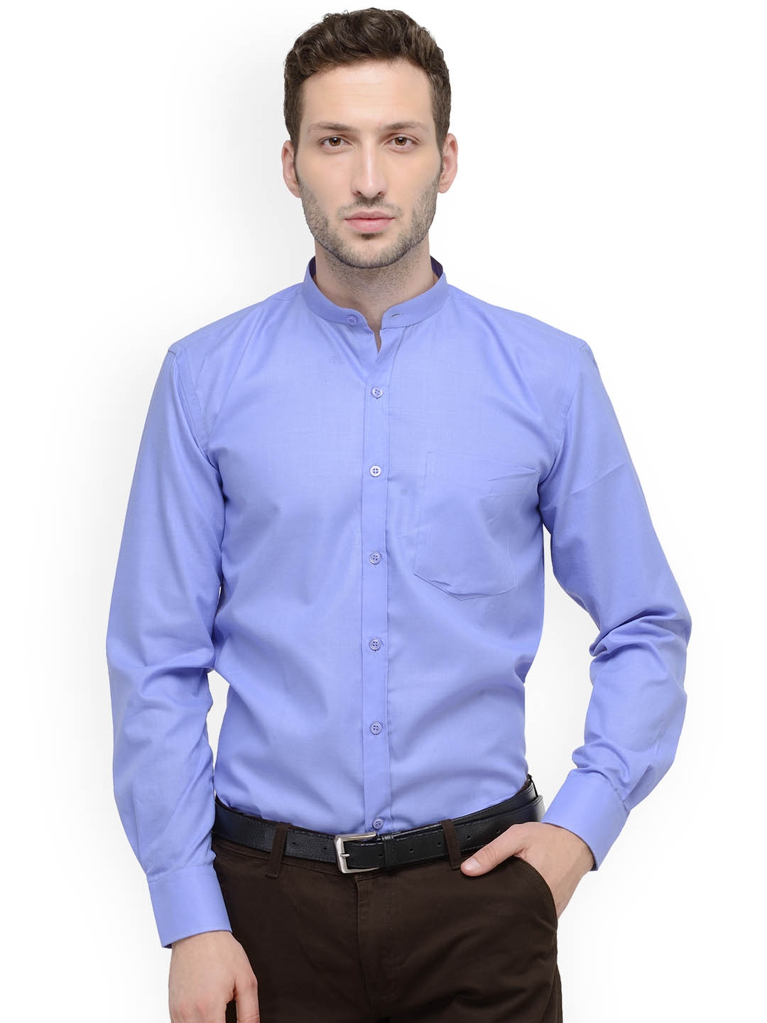 Buy Alex Parson Men Blue Slim Fit Solid Formal Shirt - Shirts for Men ...