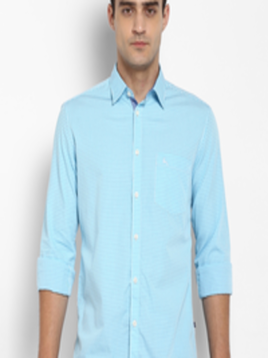 Buy Parx Men Blue & Sea Green Slim Fit Checked Casual Shirt - Shirts ...