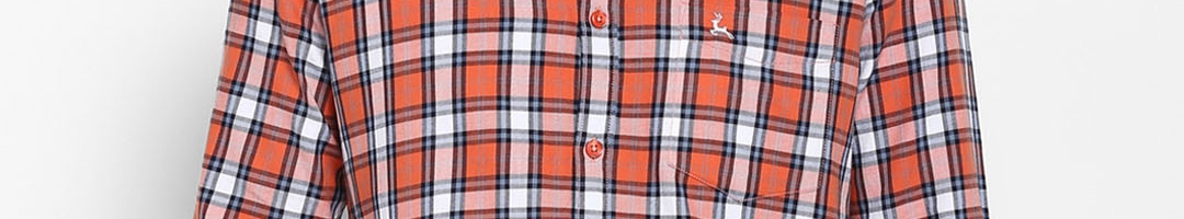 Buy Parx Men Orange & Black Slim Fit Checked Casual Shirt - Shirts for ...