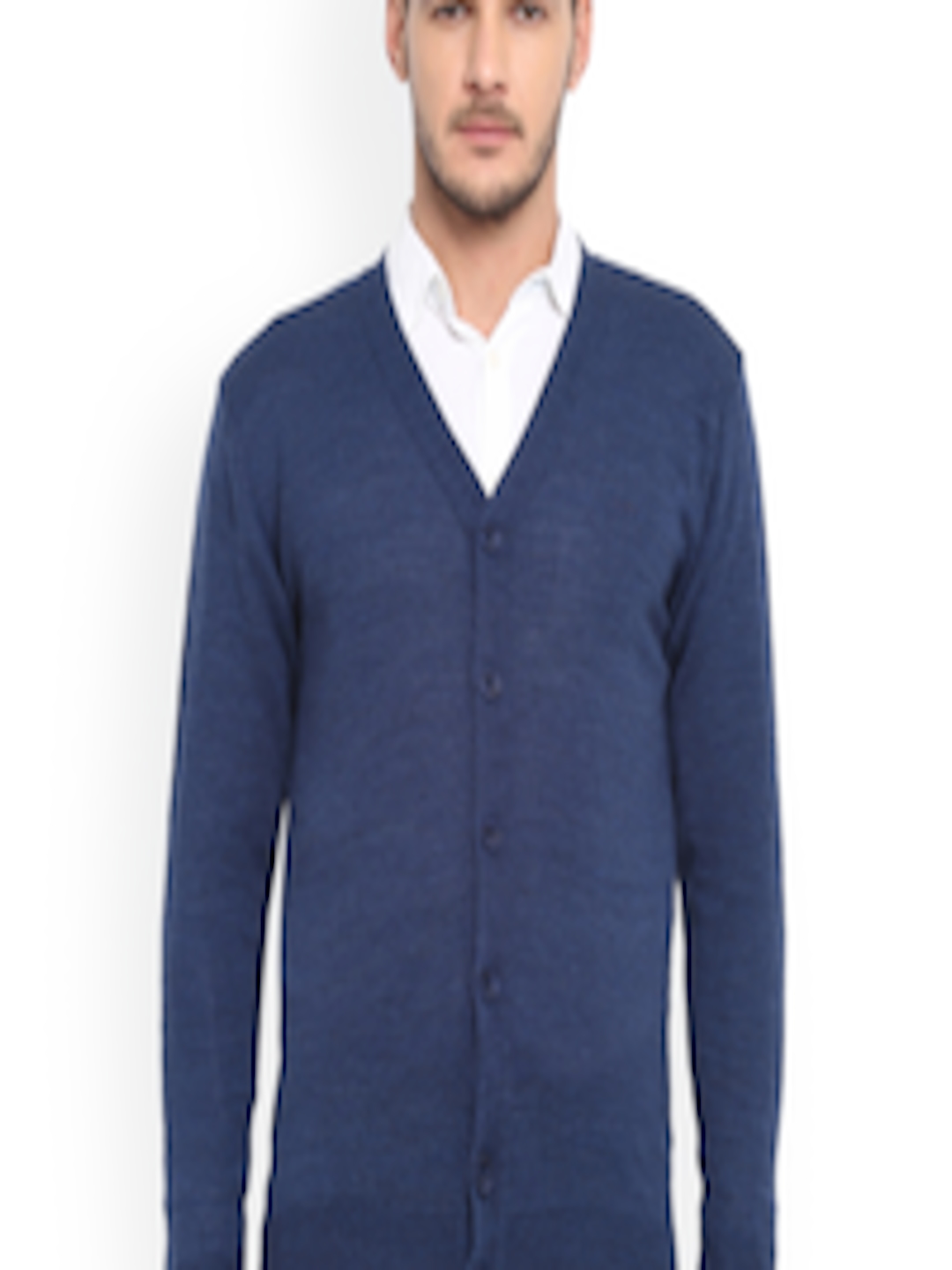 Buy ColorPlus Men Blue Solid Cardigan - Sweaters for Men 7062293 | Myntra