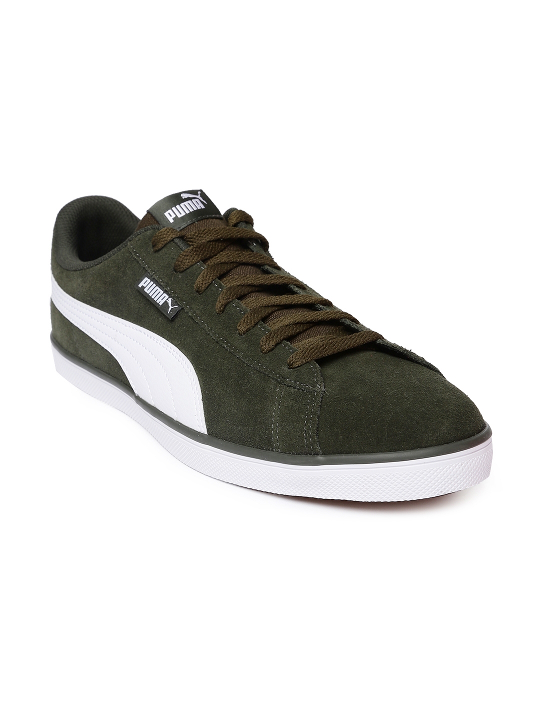 olive green puma joggers