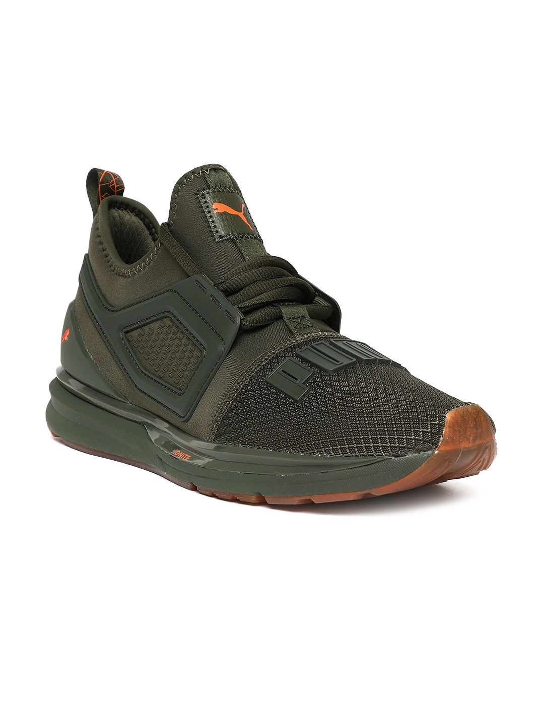 puma ignite limitless olive green