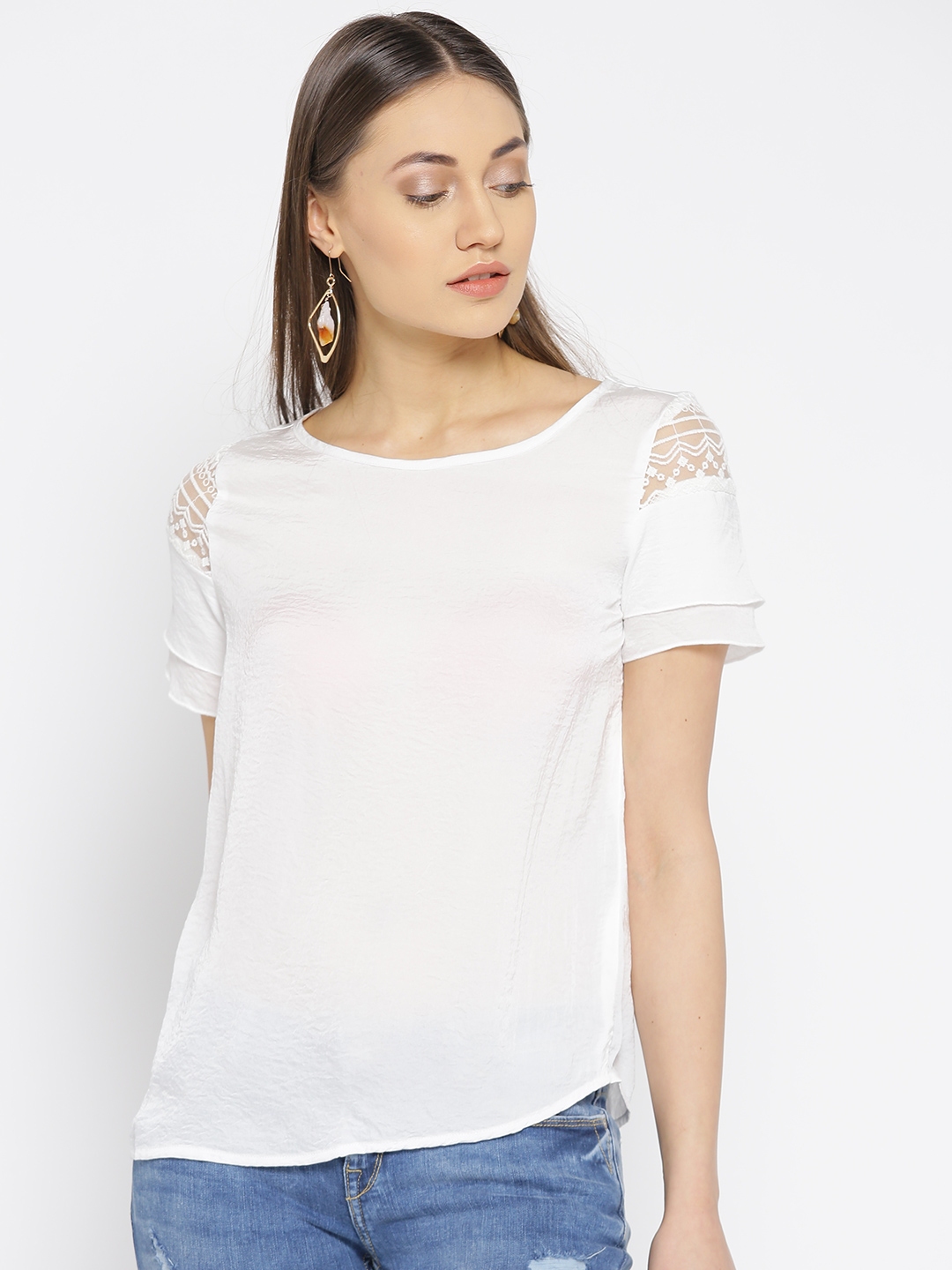 Buy Vero Moda Women White Solid Top - Tops for Women 7077986 | Myntra