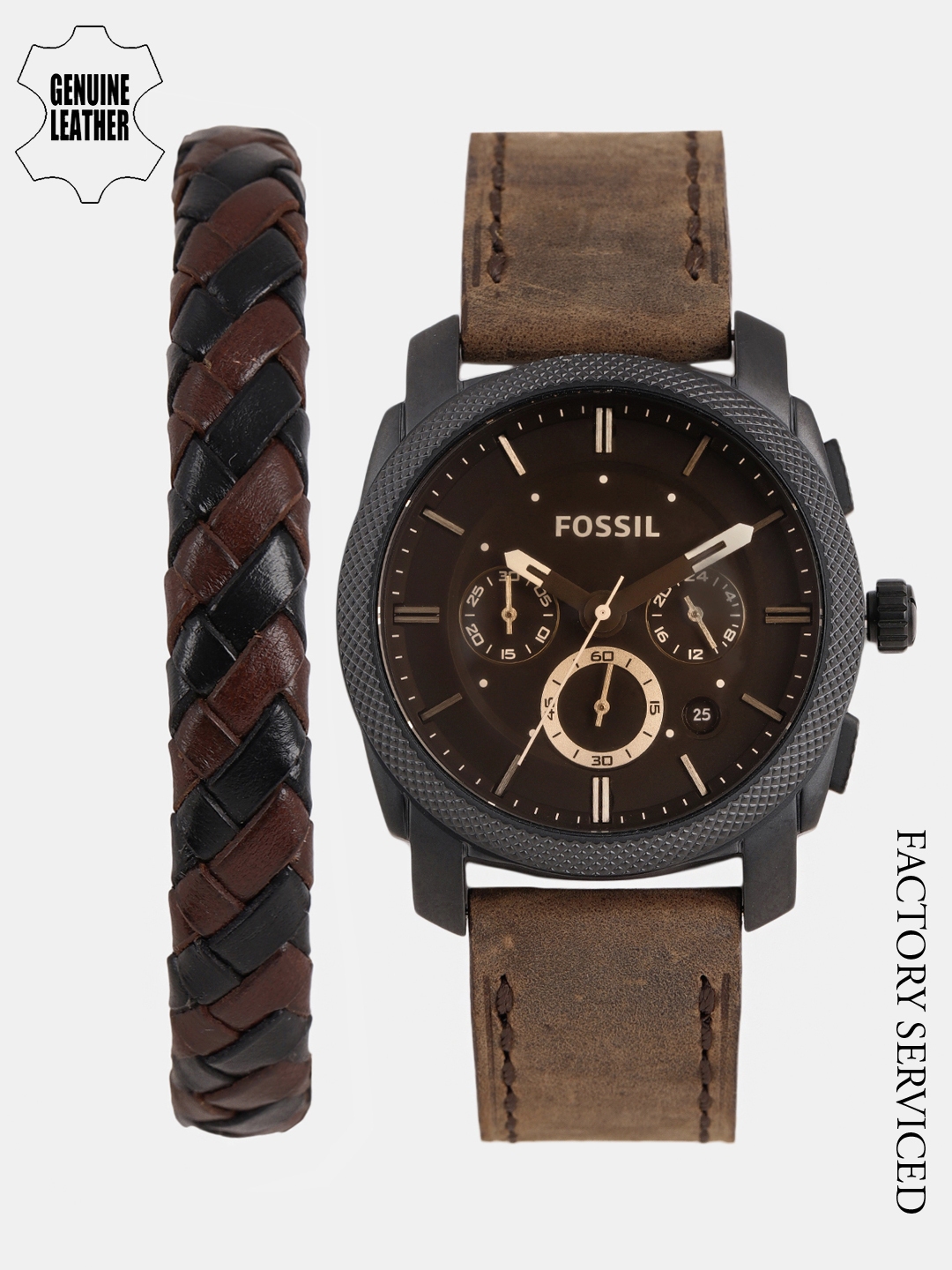 Buy Fossil Men Black Analogue Factory Serviced Watch With Bracelet ...