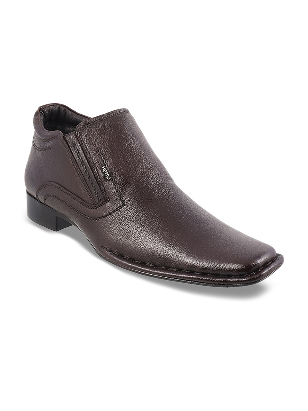 brown formal slip on shoes