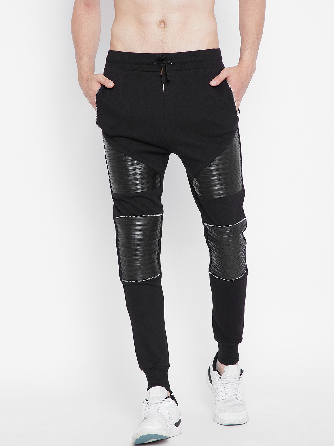 black biker joggers mens