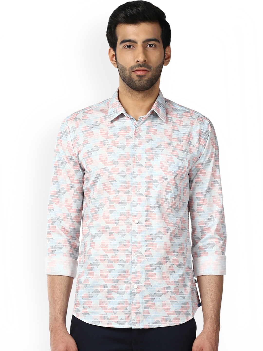 Buy Park Avenue Men Multicoloured Slim Fit Printed Casual Shirt ...