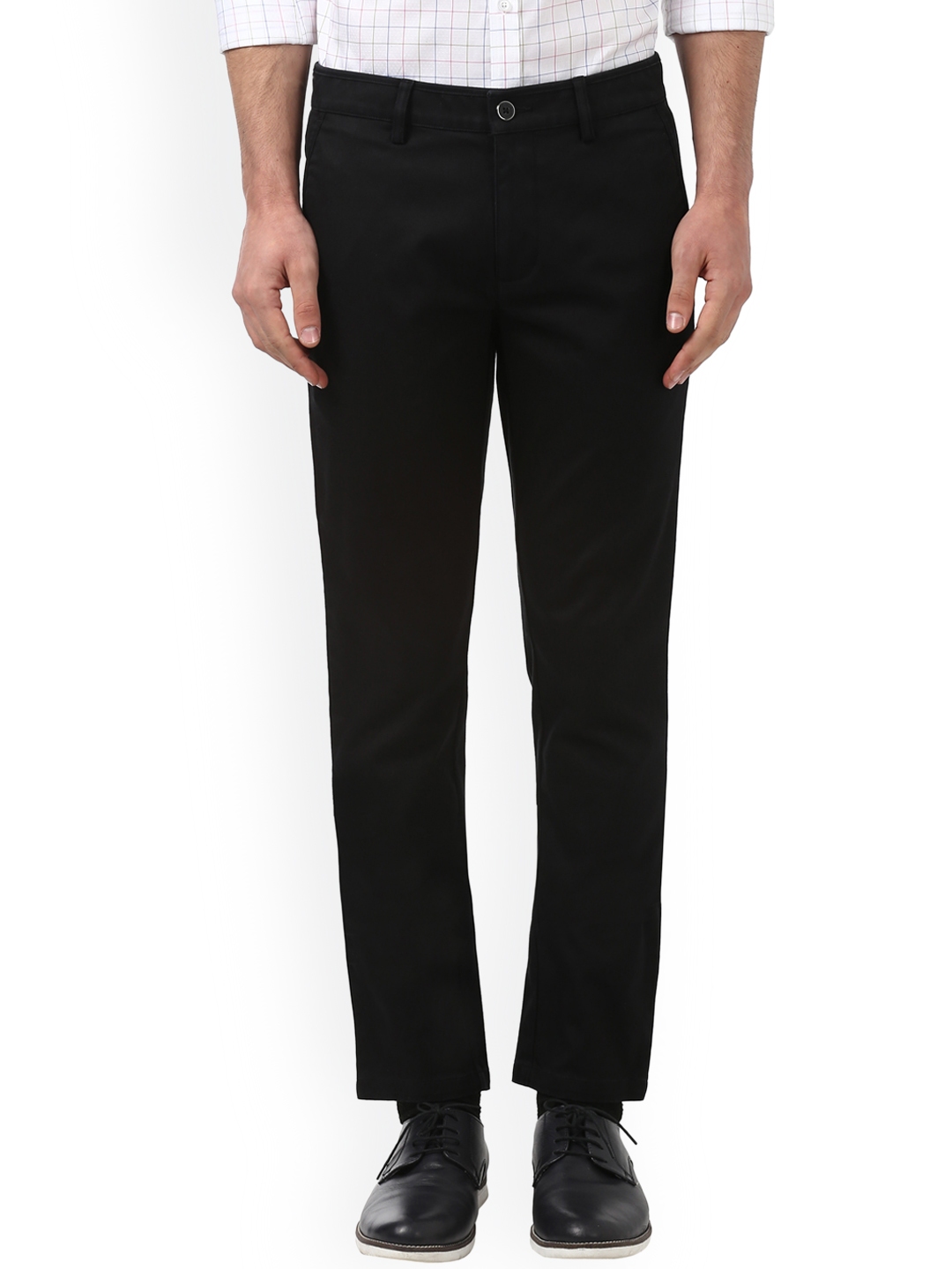 Buy Park Avenue Men Black \Solid Regular Trousers - Trousers for Men ...