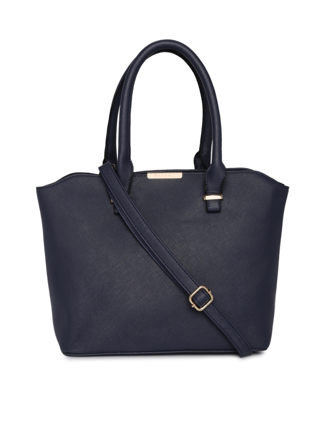Buy Mast & Harbour Navy Blue Solid Handheld Bag - Handbags for Women ...