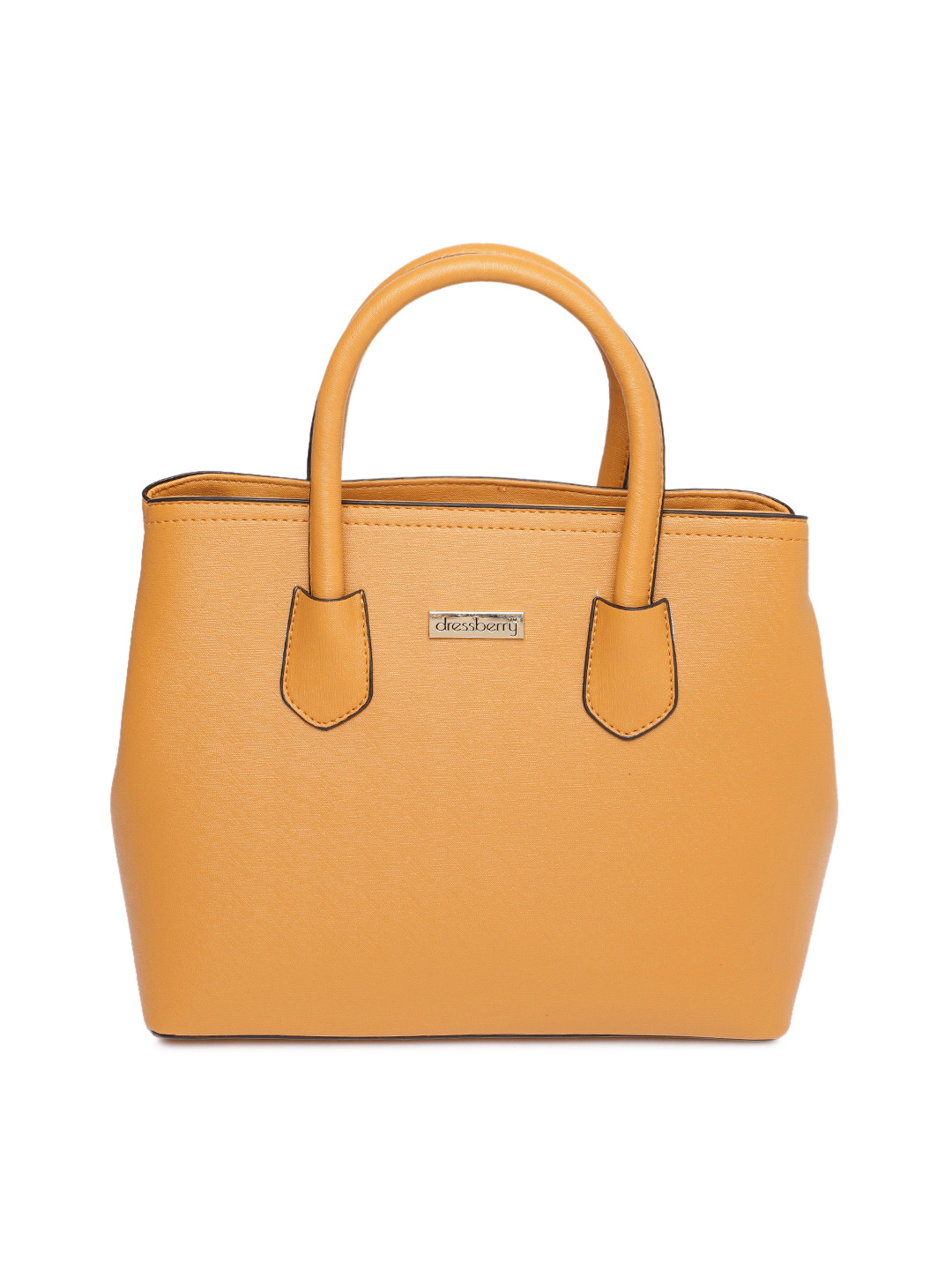 Buy DressBerry Mustard Yellow Solid Handheld Bag Handbags for Women