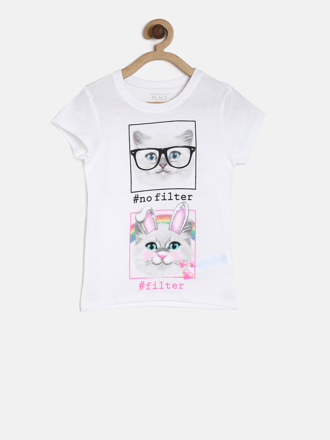 Buy The Childrens Place Girls White Printed Round Neck T Shirt ...