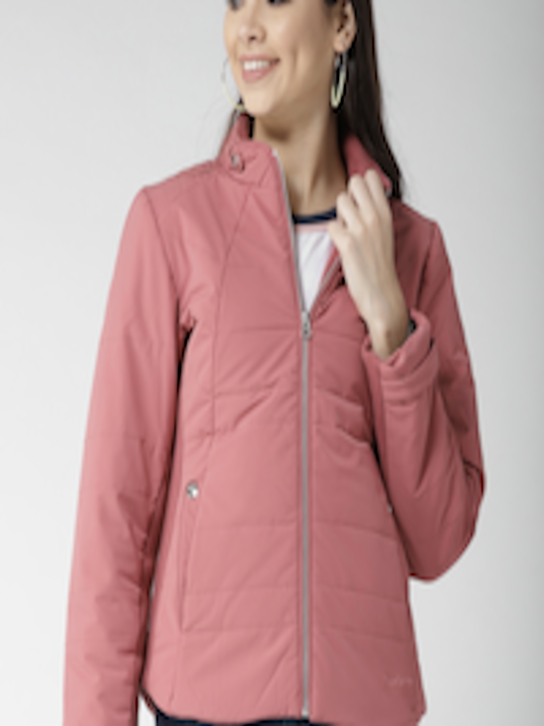 Buy Fort Collins Women Pink Solid Padded Jacket - Jackets for Women ...