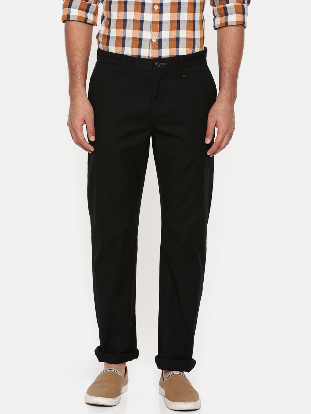 Buy Blackberrys Men Black Sharp Regular Fit Self Design Regular ...