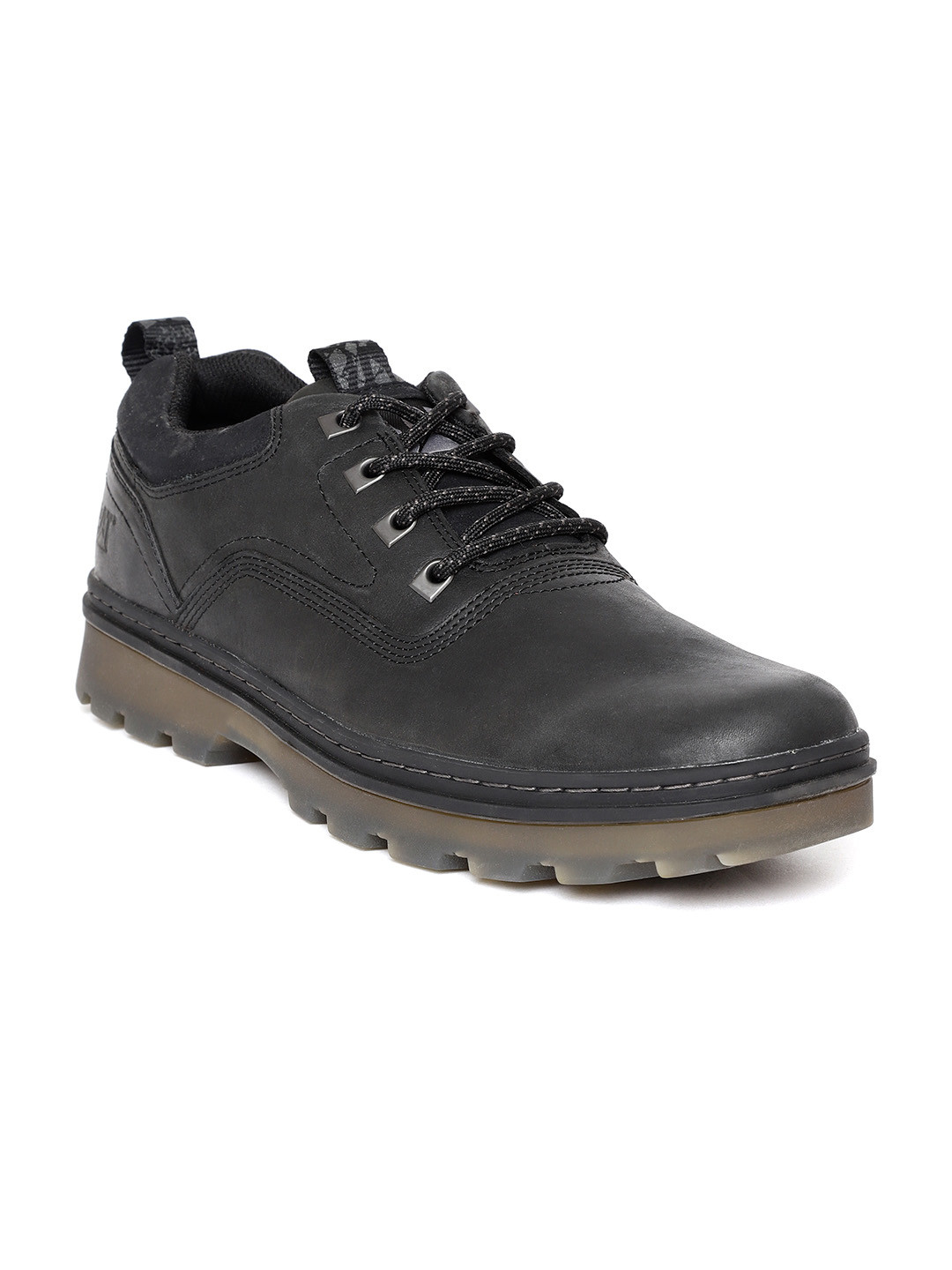 Buy CAT Men Black Leather Sneakers Casual Shoes for Men 7088202 Myntra