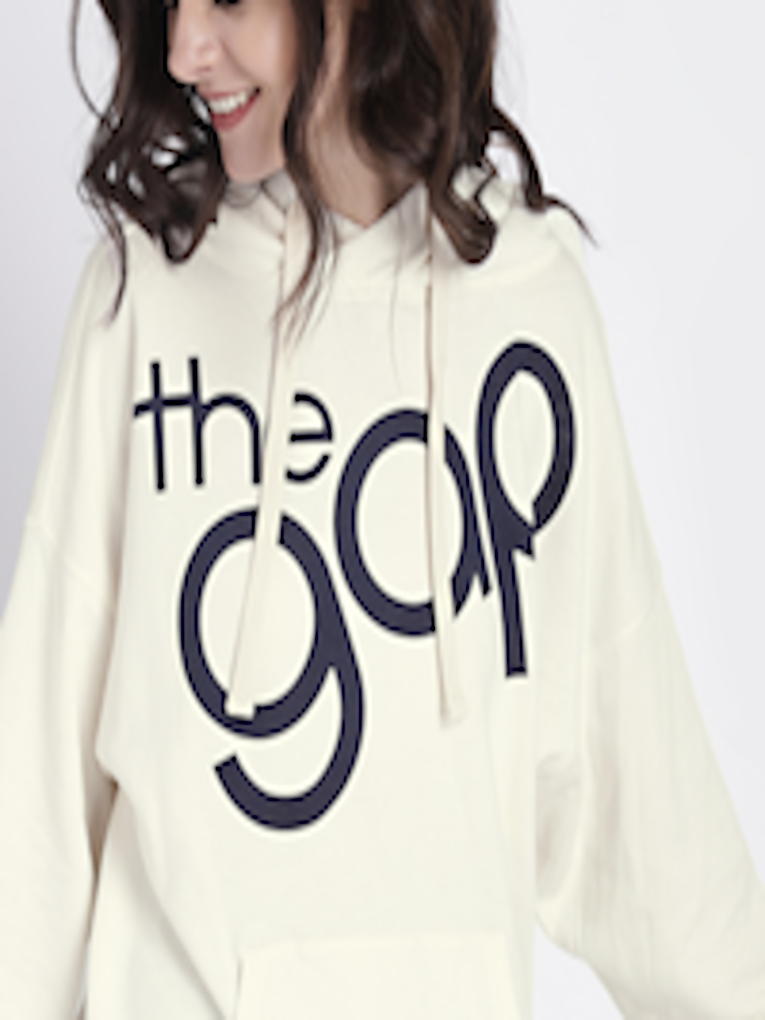 Buy GAP Women's White Logo Graphic Pullover Hoodie Tunic - Sweatshirts ...