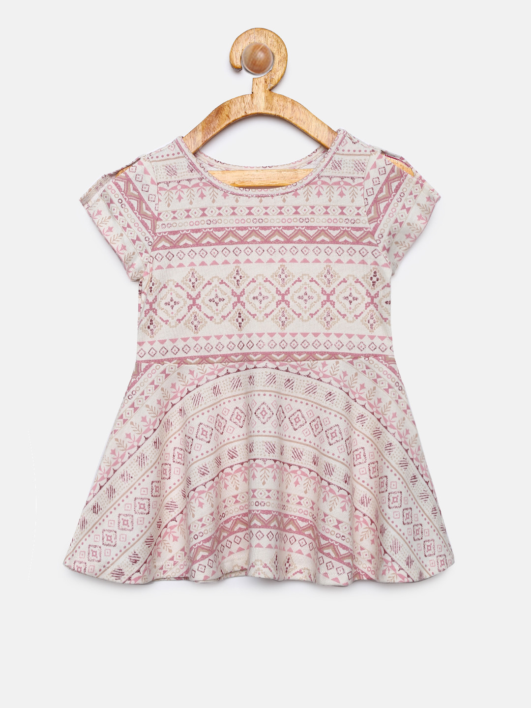 Buy The Childrens Place Girls Pink Printed Fit & Flare Dress Dresses