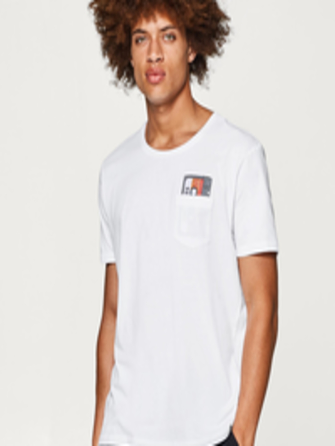 Buy ESPRIT Men White Solid Round Neck Pure Cotton T Shirt - Tshirts for ...
