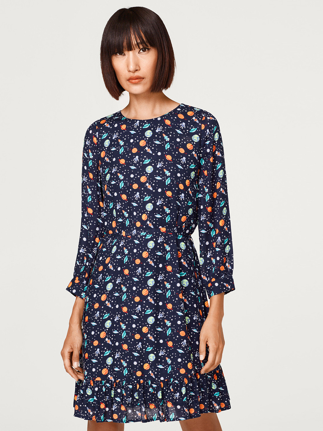 Esprit Abito Midi Donna In Velluto A Coste Morbido - Colletto Con Bottone - Lavaggio Delicato - 4
