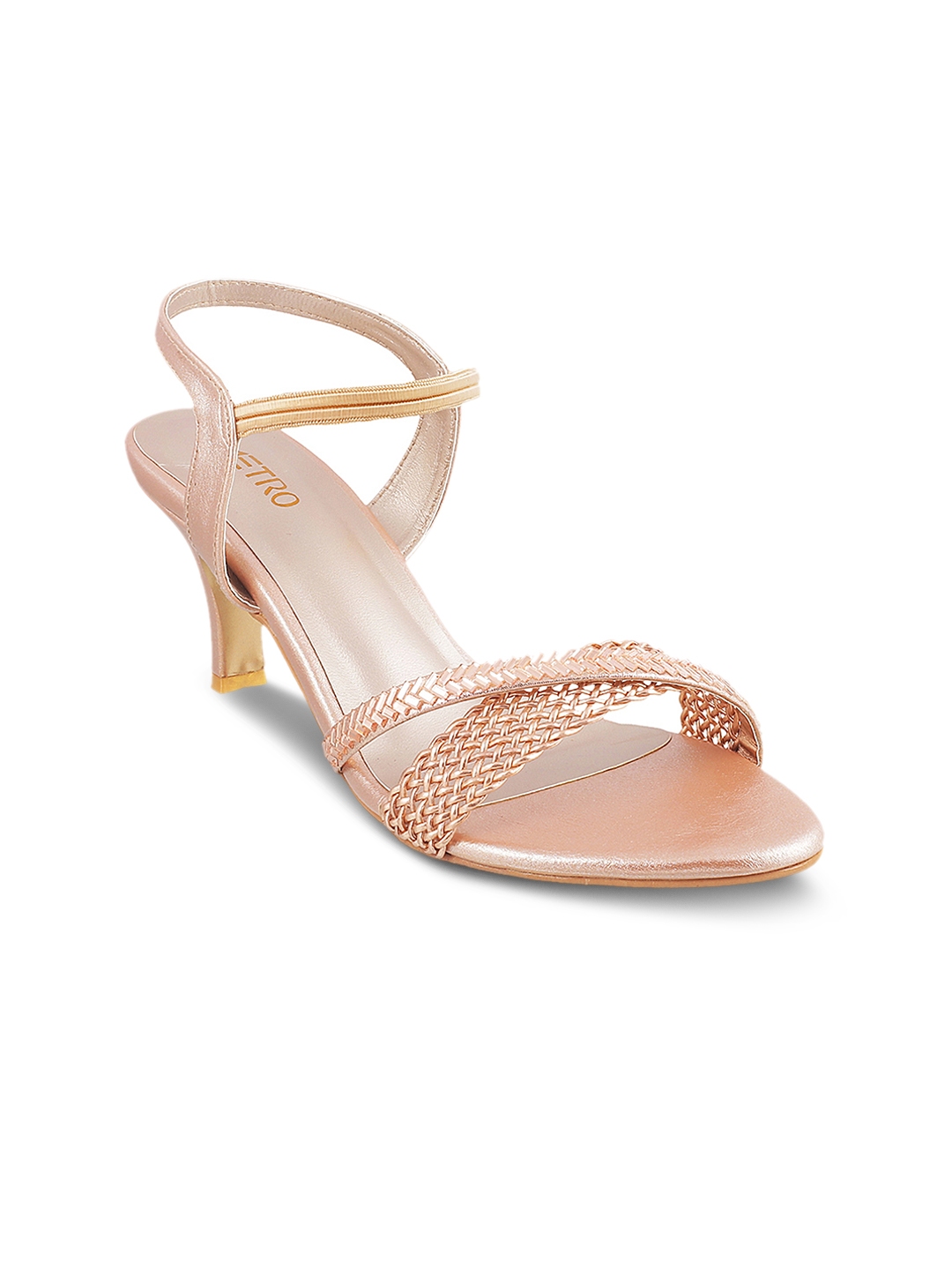 metro rose gold heels