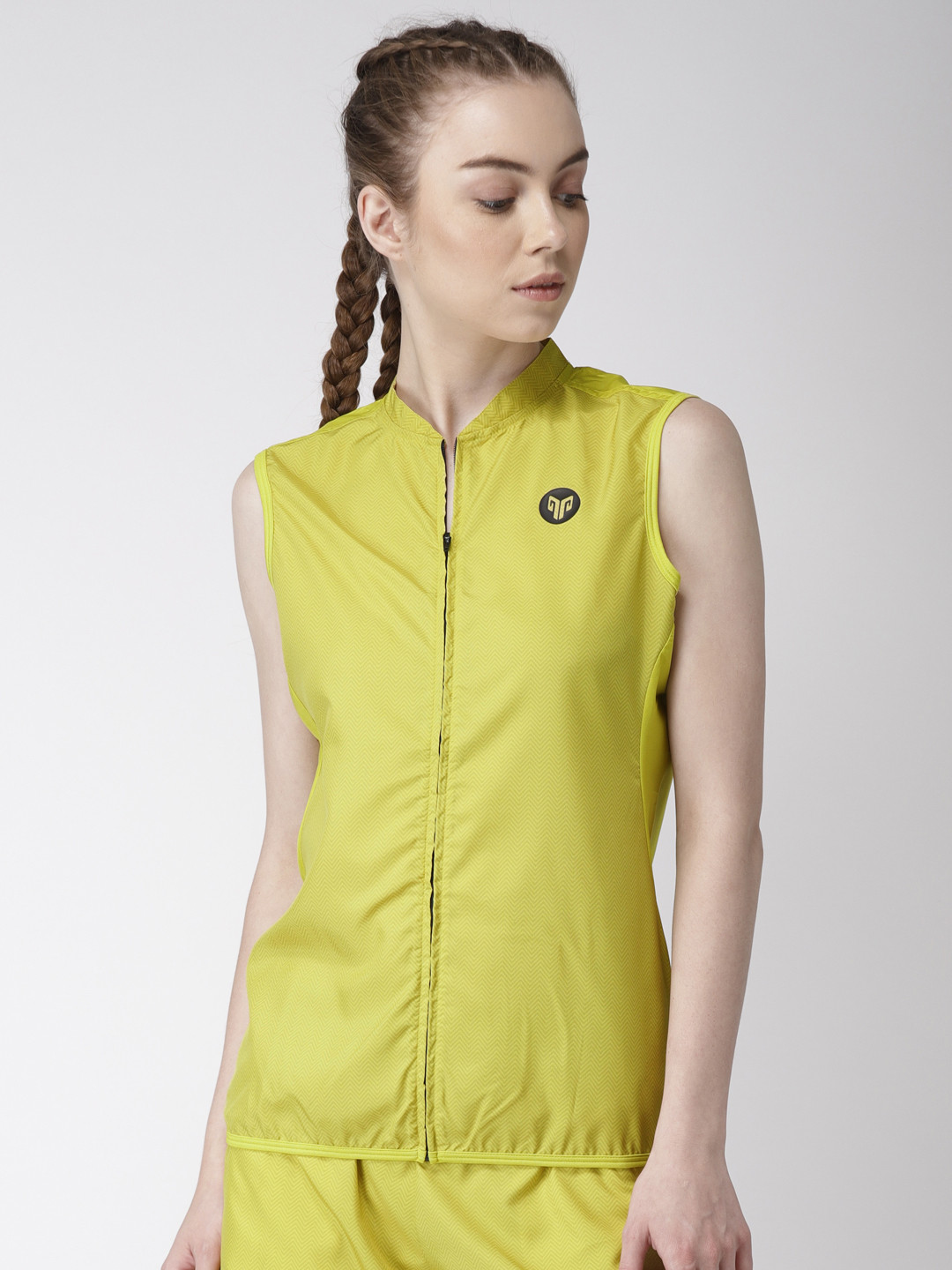 Buy 2GO Women Yellow Printed Running Gilet Sporty Jacket Jackets for