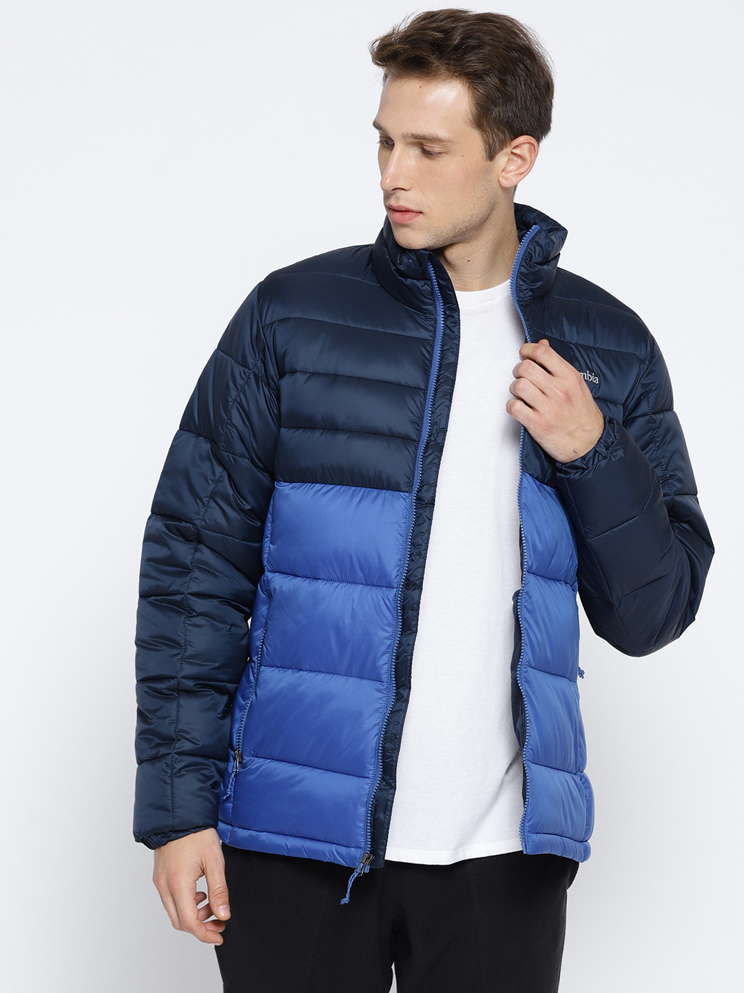 Buy Columbia Men Blue Coloublocked Buck Butte Insulated Padded Jacket - Jackets for Men 7092898 