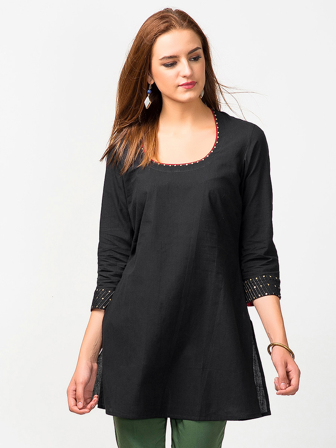 Buy Fabindia Black Solid Tunic - Tunics for Women 7093306 | Myntra
