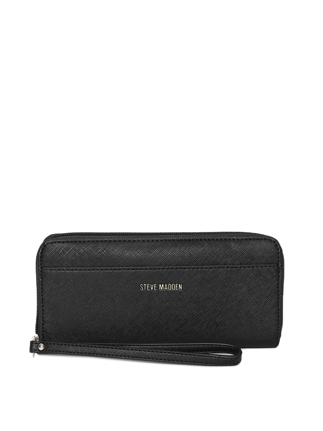 Buy Steve Madden Women Black Solid Zip Around Wallet Wallets for
